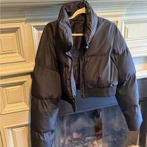 Crop puffer coat